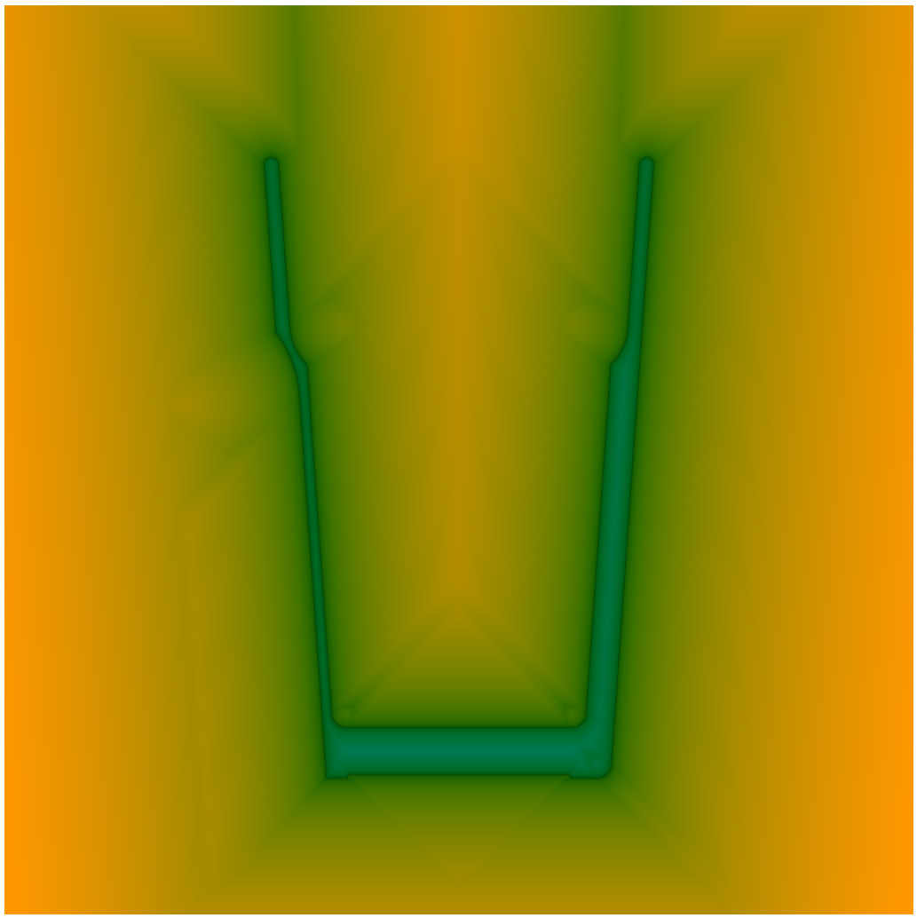 Cross section view of the glass SDF