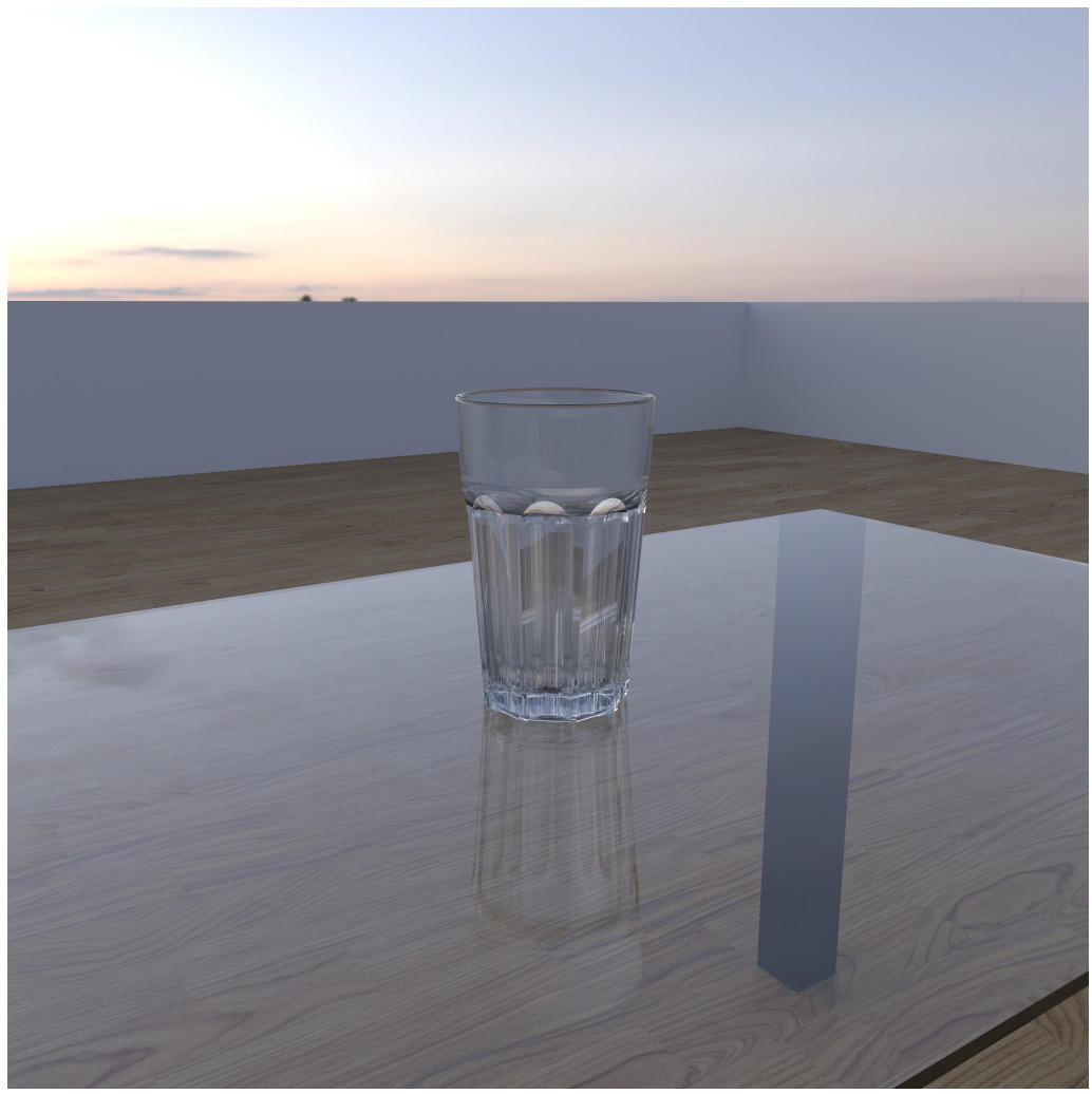 Normal rendering of the glass